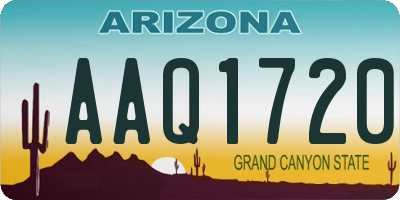 AZ license plate AAQ1720