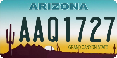 AZ license plate AAQ1727