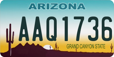 AZ license plate AAQ1736