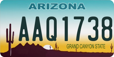 AZ license plate AAQ1738