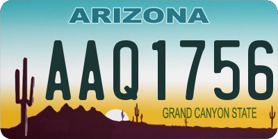 AZ license plate AAQ1756