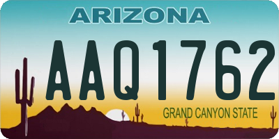 AZ license plate AAQ1762