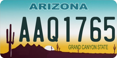 AZ license plate AAQ1765