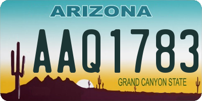 AZ license plate AAQ1783