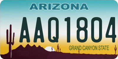 AZ license plate AAQ1804