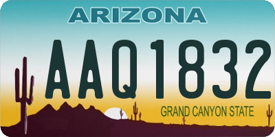 AZ license plate AAQ1832