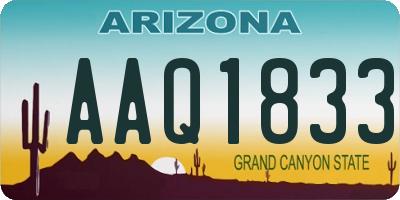 AZ license plate AAQ1833