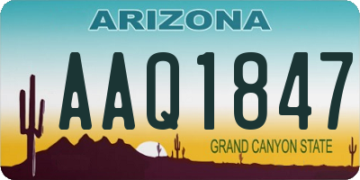 AZ license plate AAQ1847