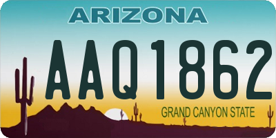 AZ license plate AAQ1862