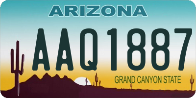 AZ license plate AAQ1887