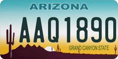 AZ license plate AAQ1890