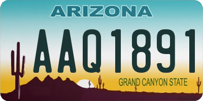 AZ license plate AAQ1891