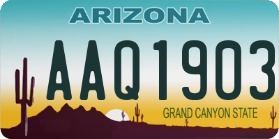 AZ license plate AAQ1903