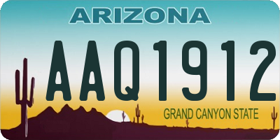 AZ license plate AAQ1912