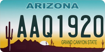 AZ license plate AAQ1920