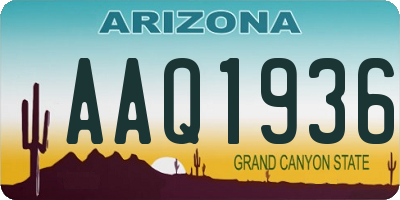 AZ license plate AAQ1936