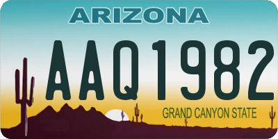 AZ license plate AAQ1982