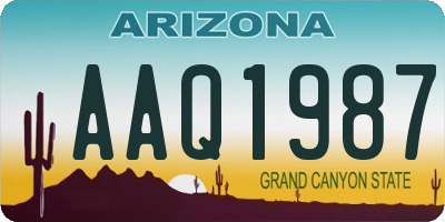 AZ license plate AAQ1987
