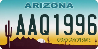 AZ license plate AAQ1996