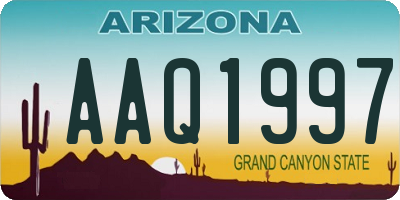 AZ license plate AAQ1997