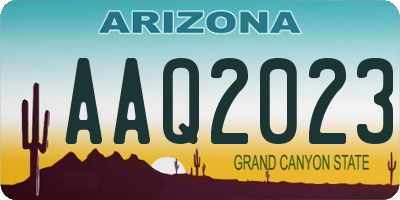 AZ license plate AAQ2023