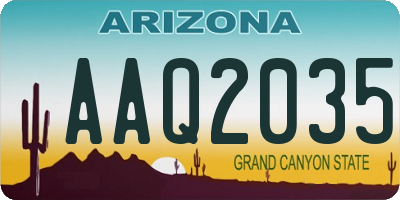 AZ license plate AAQ2035