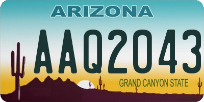 AZ license plate AAQ2043