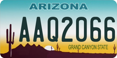 AZ license plate AAQ2066