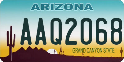 AZ license plate AAQ2068