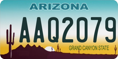 AZ license plate AAQ2079