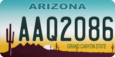 AZ license plate AAQ2086