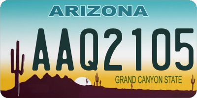 AZ license plate AAQ2105