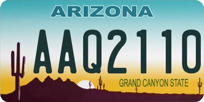AZ license plate AAQ2110