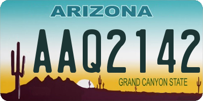 AZ license plate AAQ2142