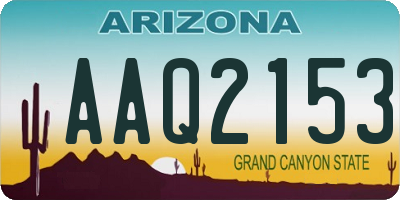AZ license plate AAQ2153