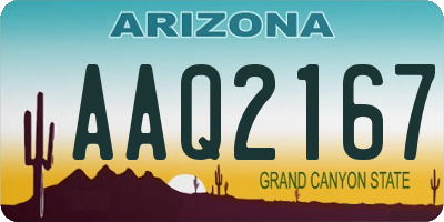 AZ license plate AAQ2167