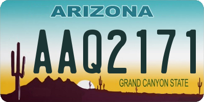 AZ license plate AAQ2171