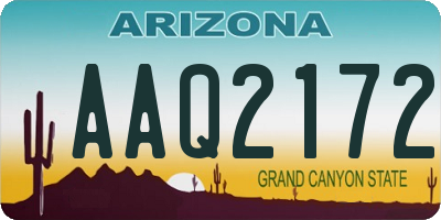 AZ license plate AAQ2172