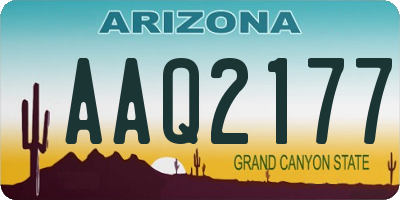 AZ license plate AAQ2177