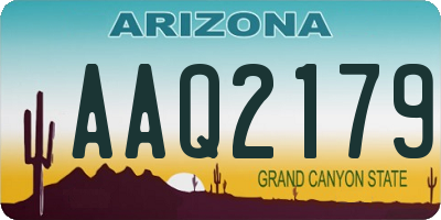 AZ license plate AAQ2179