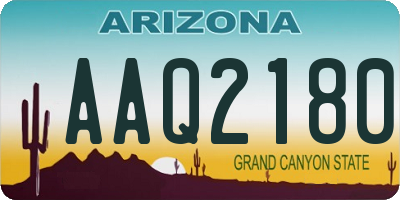 AZ license plate AAQ2180