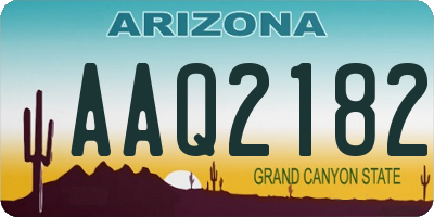AZ license plate AAQ2182