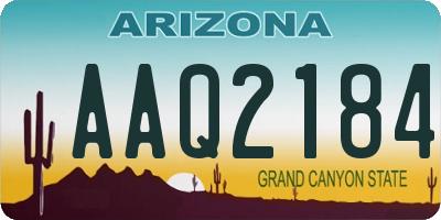 AZ license plate AAQ2184