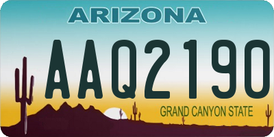 AZ license plate AAQ2190