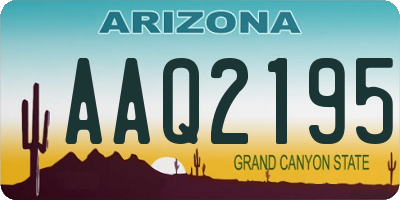 AZ license plate AAQ2195