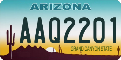 AZ license plate AAQ2201