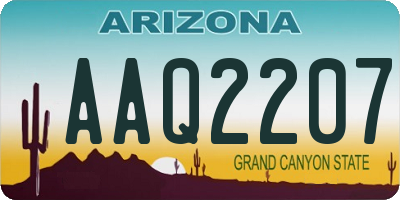 AZ license plate AAQ2207