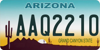 AZ license plate AAQ2210