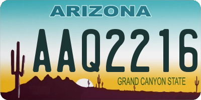 AZ license plate AAQ2216