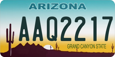 AZ license plate AAQ2217
